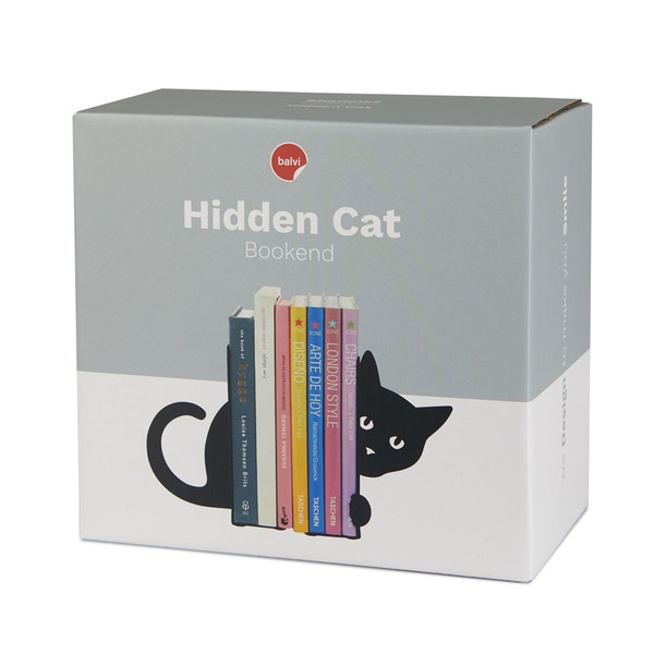 Balvi Sujetalibros Hidden Cat negro-27563 Oferta especial
