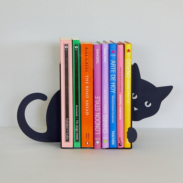 Balvi Sujetalibros Hidden Cat negro-27563 Oferta especial