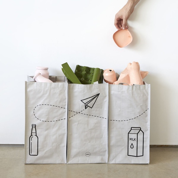 Balvi Set bolsas reciclaje Tidy Trash gris-27449 Ahorra y exporta