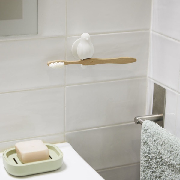 Balvi Soporte cepillo dental Birdie blanco-27192 Rebajas baratas