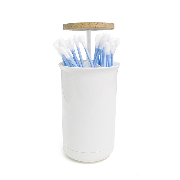 Balvi Balvi Dispensador bastoncillos algodón Push & Up Color blanco Plástico ABS