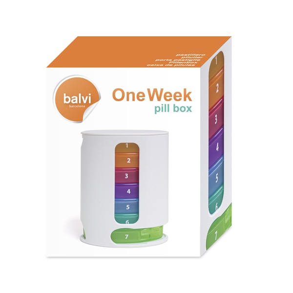 Balvi Balvi pastillero One Week Color multicolor Organizador semanal Organiza las pastillas que te has de t Promoción trimestral