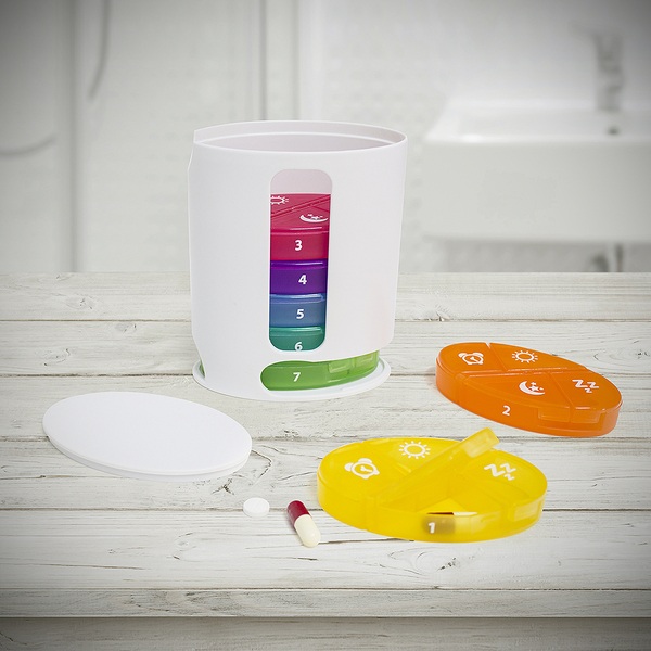 Balvi Balvi pastillero One Week Color multicolor Organizador semanal Organiza las pastillas que te has de t Promoción trimestral