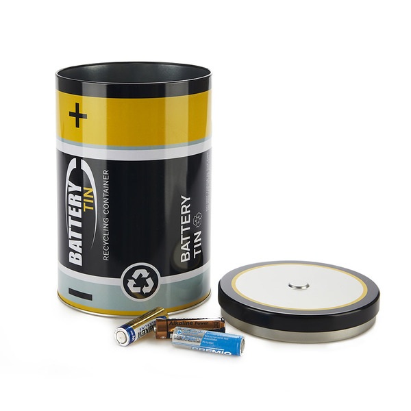 Balvi Contenedor pilas gastadas Battery Tin lata-27238 Tienda de fábrica
