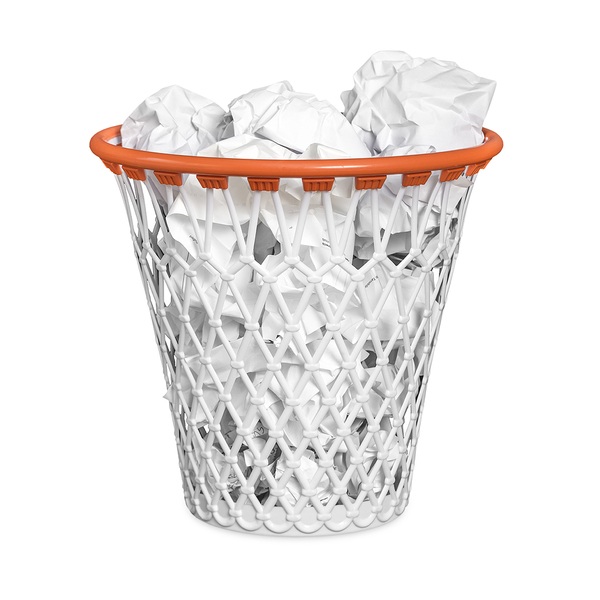 Balvi Balvi - Basket papelera. Con diseño divertido de canasta de baloncesto. Color blanco. Fabricado en pl Oferta especial