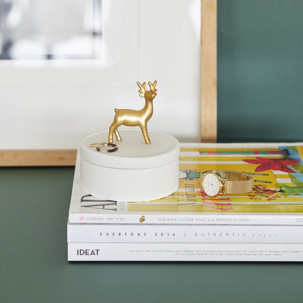 Balvi Caja joyero Deerling dorado-27438 Grandes ahorros