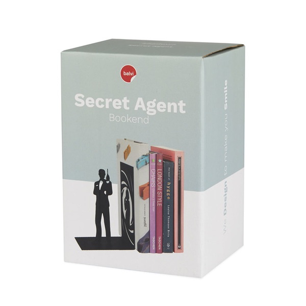 Balvi Sujetalibros Secret Agent negro-27035 Grandes ahorros