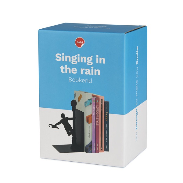 Balvi Balvi Sujeta libros Singing In The Rain Color negro Decorativo Metal Venta caliente