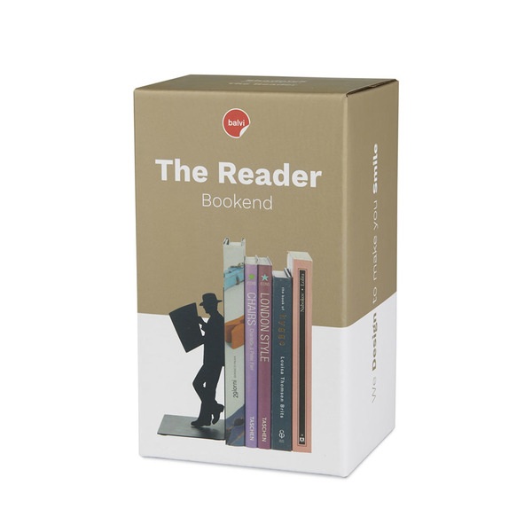 Balvi Balvi - The Reader sujeta libros decorativo de metal en color negro. Diseño original Rebajas baratas