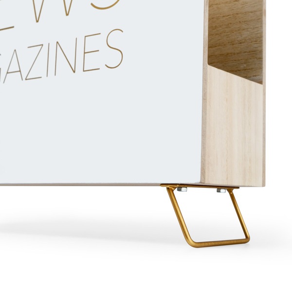 Balvi Balvi Revistero News Color blanco Para revistas catálogos y diarios Con asa Madera DM ÚLTIMAS EDICIONES