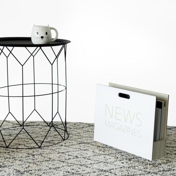 Balvi Balvi Revistero News Color blanco Para revistas catálogos y diarios Con asa Madera DM ÚLTIMAS EDICIONES