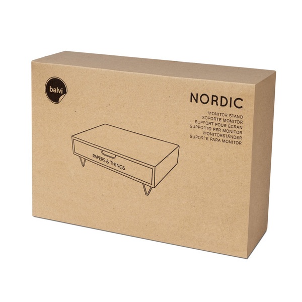 Balvi Balvi Soporte monitor Nordic Color blanco Alza pantallas Con cajón Madera DM 34 4cm Último día