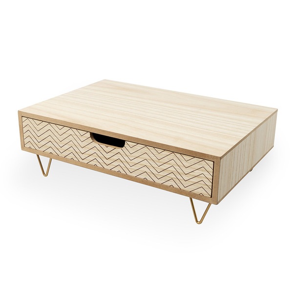 Balvi Balvi Soporte monitor Nordic Color madera Alza pantallas Con cajón Madera DM 34 4cm