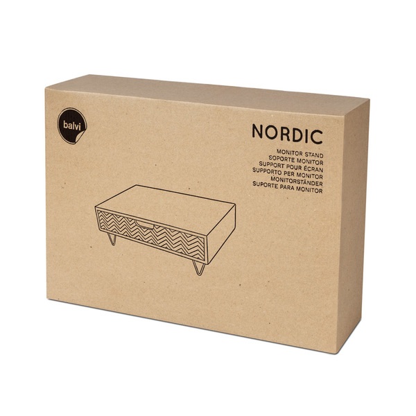 Balvi Balvi Soporte monitor Nordic Color madera Alza pantallas Con cajón Madera DM 34 4cm Precio de fábrica