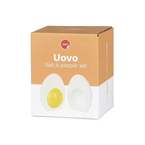 Balvi Set sal & pimienta Uovo L blanco-27602 Libre de impuestos