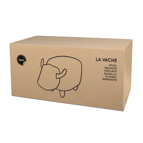 Balvi Balvi Taburete La Vache Color marrón Con forma de vaca Patas de madera Polipiel/madera Rebajas