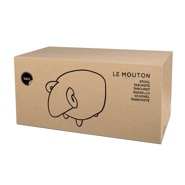 Balvi Balvi Taburete Le Mouton Color blanco Con forma de oveja Patas de madera Poliéster/madera Ofertas