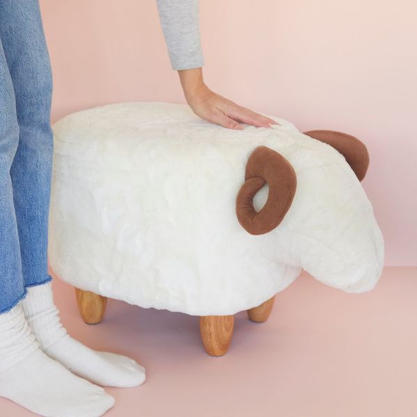 Balvi Balvi Taburete Le Mouton Color blanco Con forma de oveja Patas de madera Poliéster/madera Ofertas