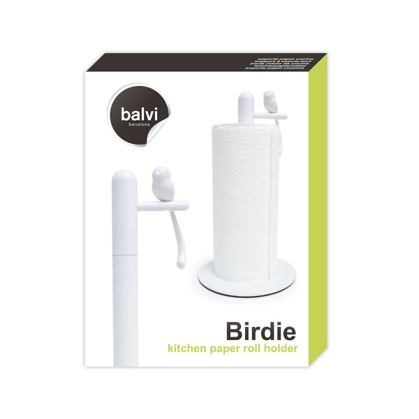 Balvi Balvi Soporte papel cocina Birdie Color blanco portarollos con pajarito decorativo Metal/plástico Mejor oferta