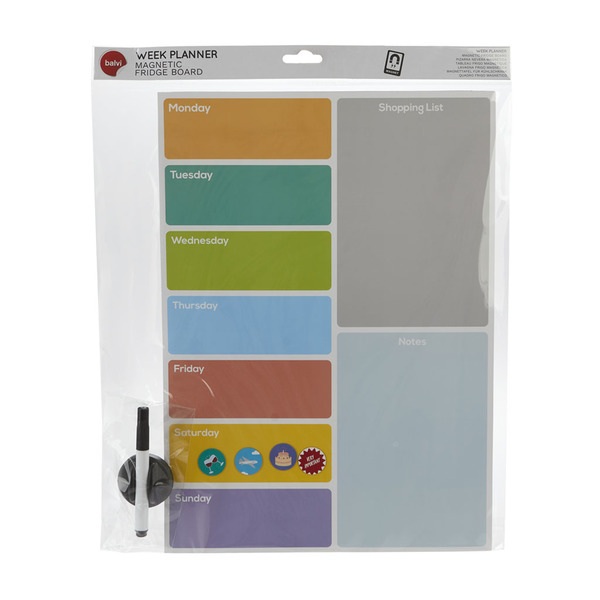 Balvi Pizarra nevera magnética Week Planner c/rotulador-27143 Promoción por tiempo limitado