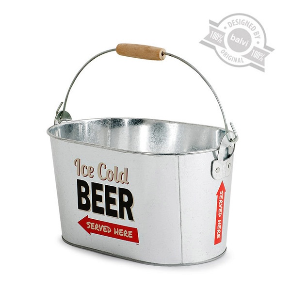 Balvi Balvi - Party Time enfriador de bebidas. Cubo de metal para enfriar bebidas. Incluye dos abridores en Precios de Black Friday