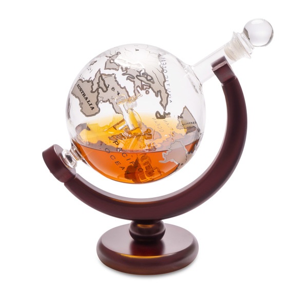Balvi Decantador whisky Globe vidrio/madera-27167 Precio ultrabajo