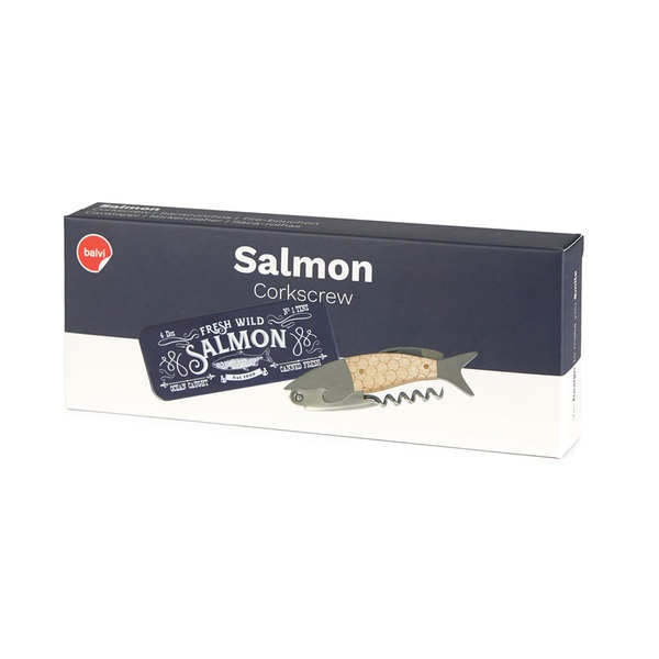 Balvi Balvi Sacacorchos Wild Salmon Abrebotellas y herramienta multifunción Con caja metálica Acero/madera Gran oferta