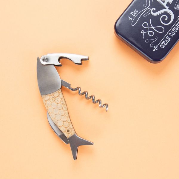 Balvi Balvi Sacacorchos Wild Salmon Abrebotellas y herramienta multifunción Con caja metálica Acero/madera Gran oferta