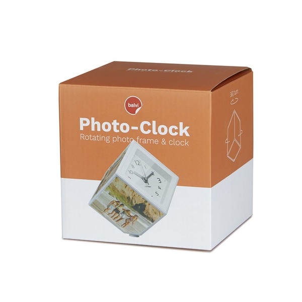 Balvi Balvi - Photo Clock marco de fotos y reloj giratorio 5 fotos de 10x10 cm Oferta exclusiva