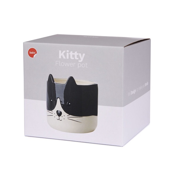 Balvi Maceta Kitty negro/blanco-27681 Rebajas baratas