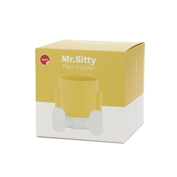 Balvi Portalápices Mr.Sitty amarillo/blanco-27742 Oferta especial de fábrica