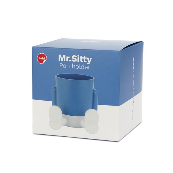 Balvi Portalápices Mr.Sitty azul/blanco-27745 Superdescuento
