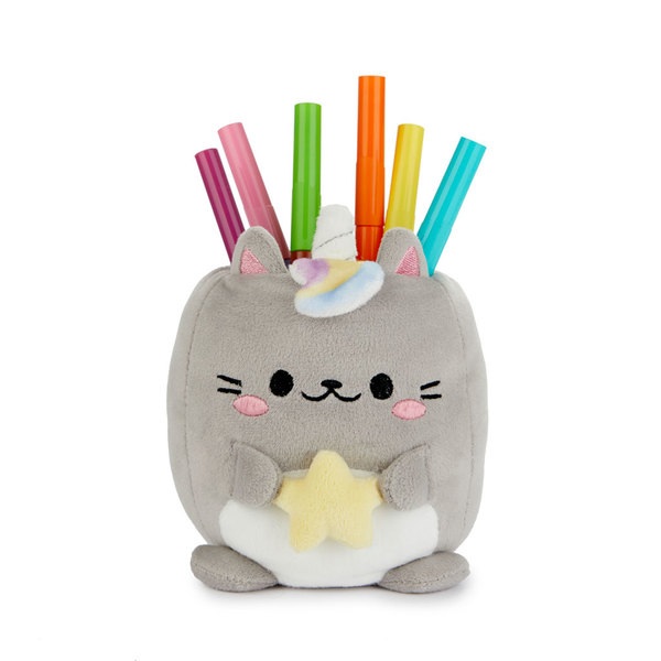 Balvi Portalápices Fluffy Kawaii Starry gris-27875