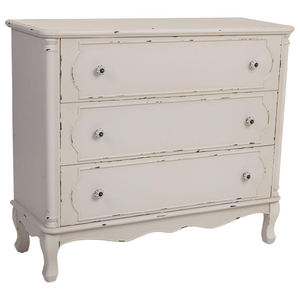 Creaciones meng MUEBLE - COMODAS Y SINFONIERS - comoda de madera blanco envejecido de 3 cajones