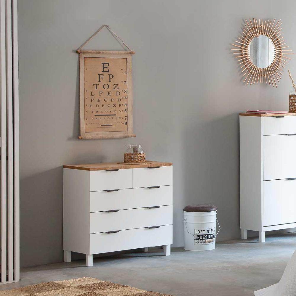 Creaciones meng MUEBLE - COMODAS Y SINFONIERS - comoda de madera de 5 cajones Devoluciones gratuitas