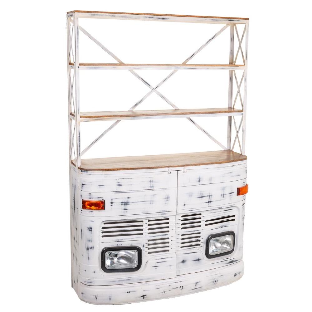 Creaciones meng MUEBLE - BARRAS DE BAR - estantearia cocheado blanco ruta 66