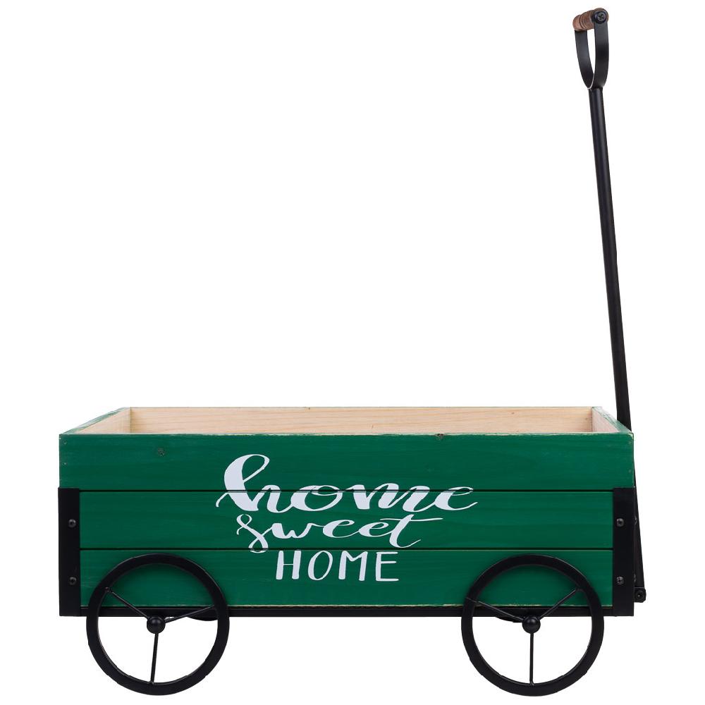 Creaciones meng MUEBLE - CARROS EXPOSITORES DE MADERA Y METAL - carretilla de madera y metal con mango de arrastre Envío internacional gratuito