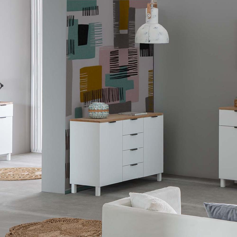 Creaciones meng MUEBLE - APARADORES - aparador de madera de 4 cajones y 2 puertas ÚLTIMAS EDICIONES