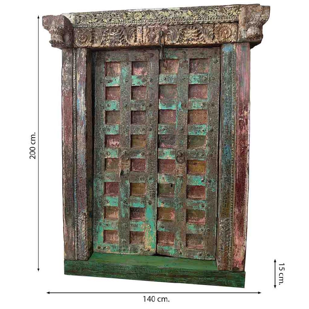 Creaciones meng MUEBLE - PUERTAS Y VENTANAS - puerta de madera marrón con acabado artesanal Último día