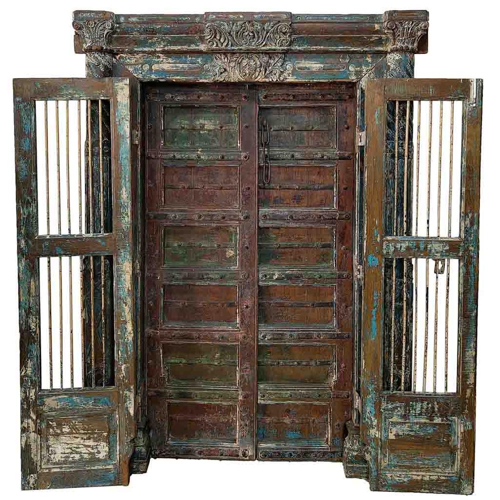 Creaciones meng MUEBLE - PUERTAS Y VENTANAS - puerta de madera marrón con acabado artesanal Precio de fábrica