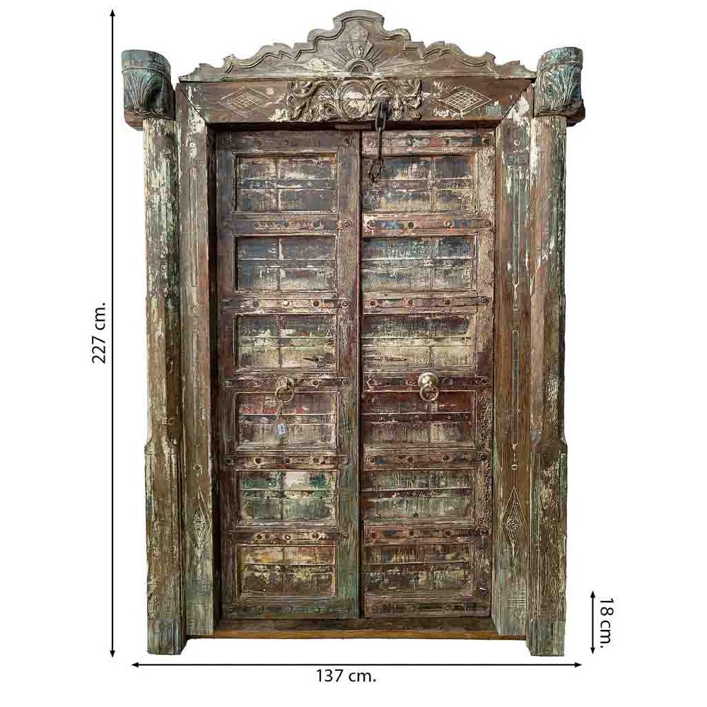 Creaciones meng MUEBLE - PUERTAS Y VENTANAS - puerta de madera marrón con acabado artesanal Promoción por tiempo limitado
