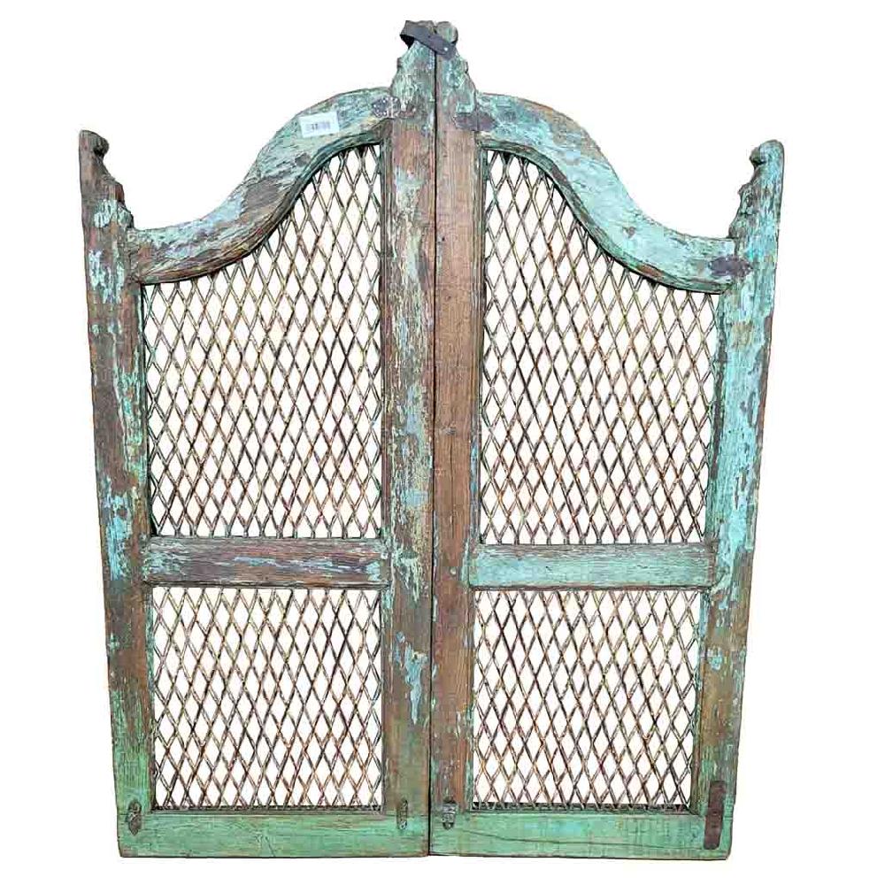 Creaciones meng MUEBLE - PUERTAS Y VENTANAS - puerta de madera azul con acabado artesanal Grandes ahorros