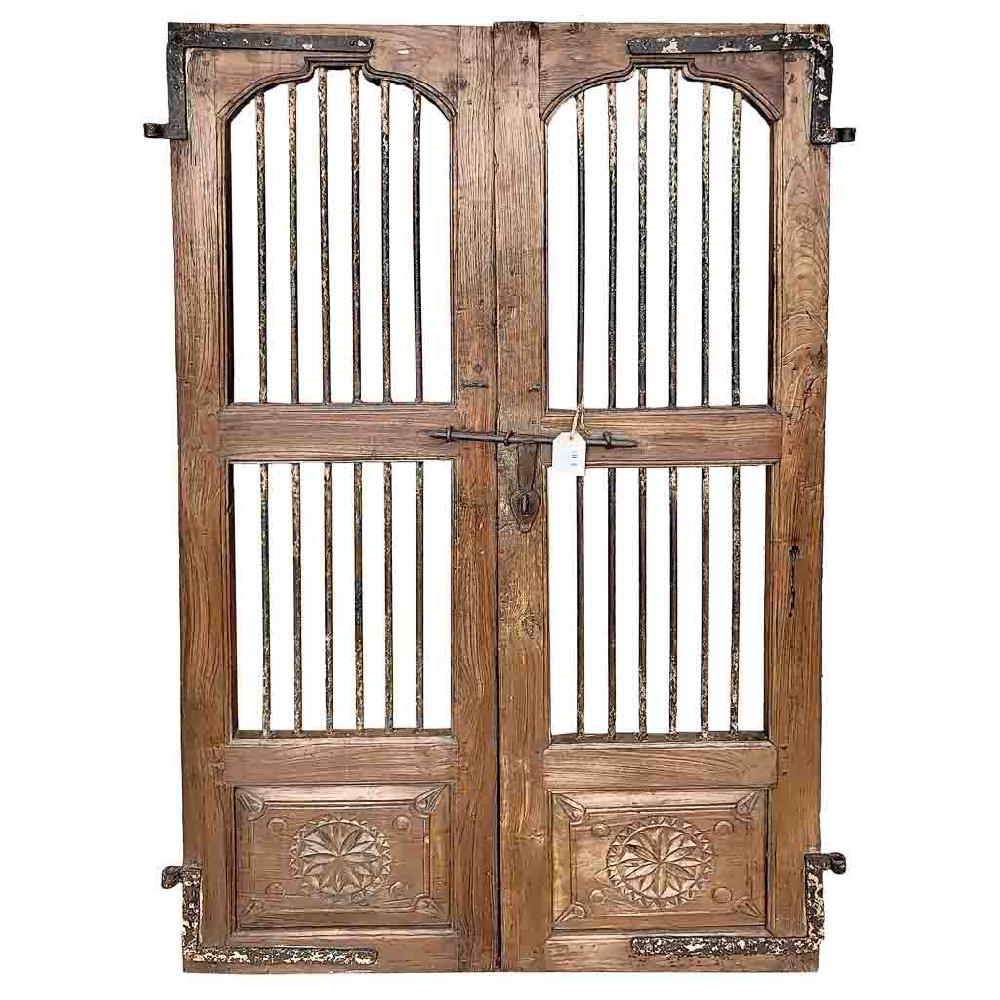 Creaciones meng MUEBLE - PUERTAS Y VENTANAS - puerta de madera marrón con acabado artesanal Outlet online