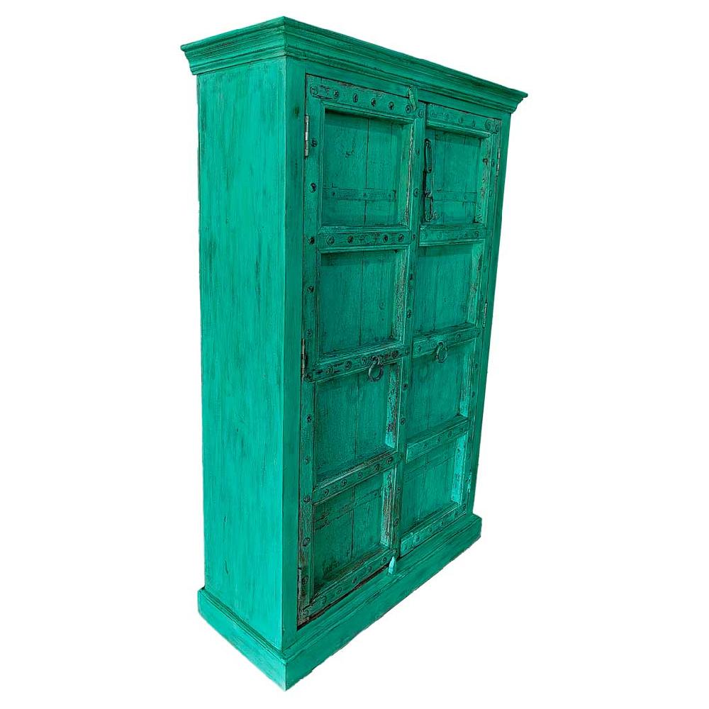 Creaciones meng MUEBLE - ARMARIO Y VITRINA - armario de madera acabado artesanal azul