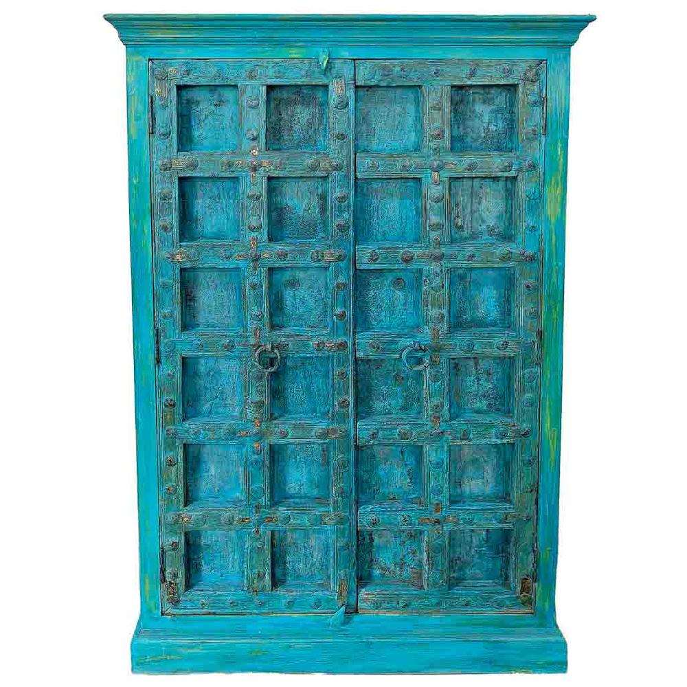 Creaciones meng MUEBLE - ARMARIO Y VITRINA - armario de madera acabado artesanal azul Ahorra y exporta