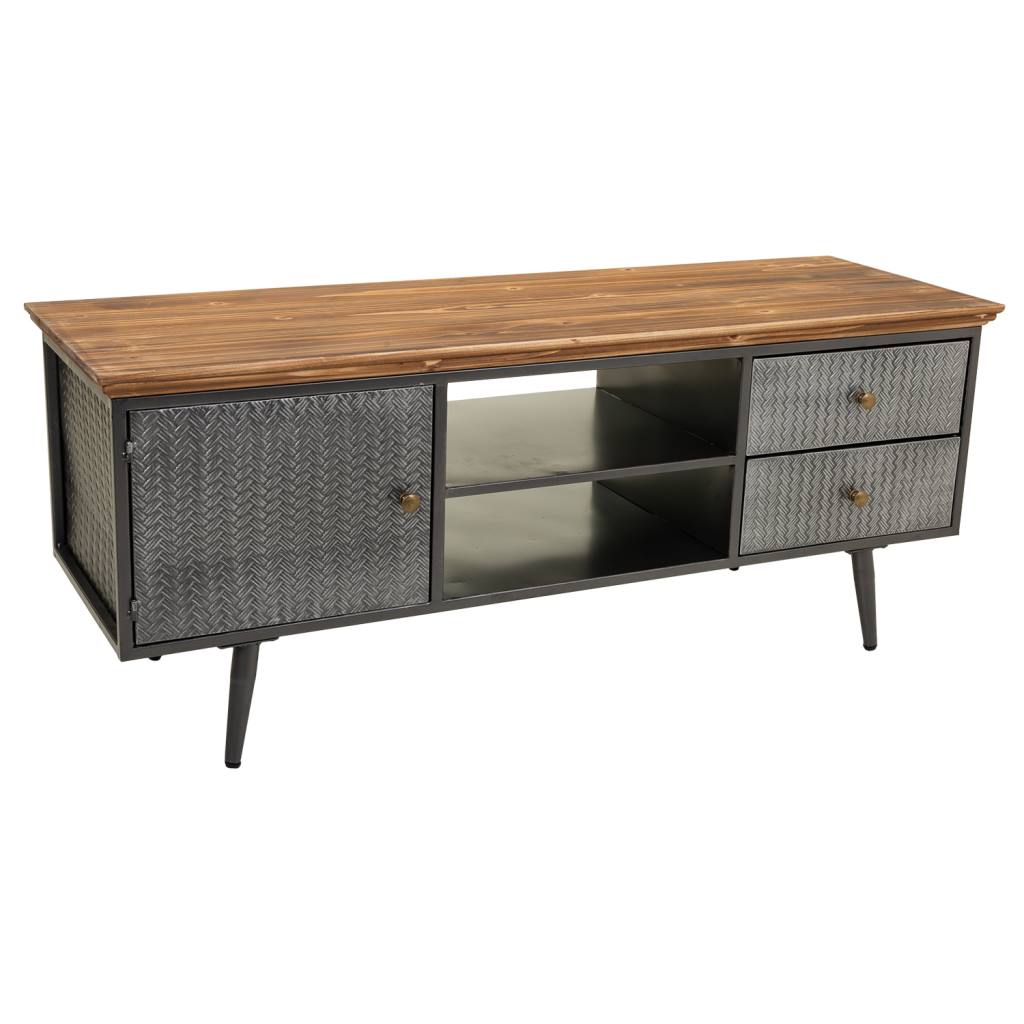 Creaciones meng MUEBLE - MUEBLES TELEVISION - kit mueble bajo de metal y madera