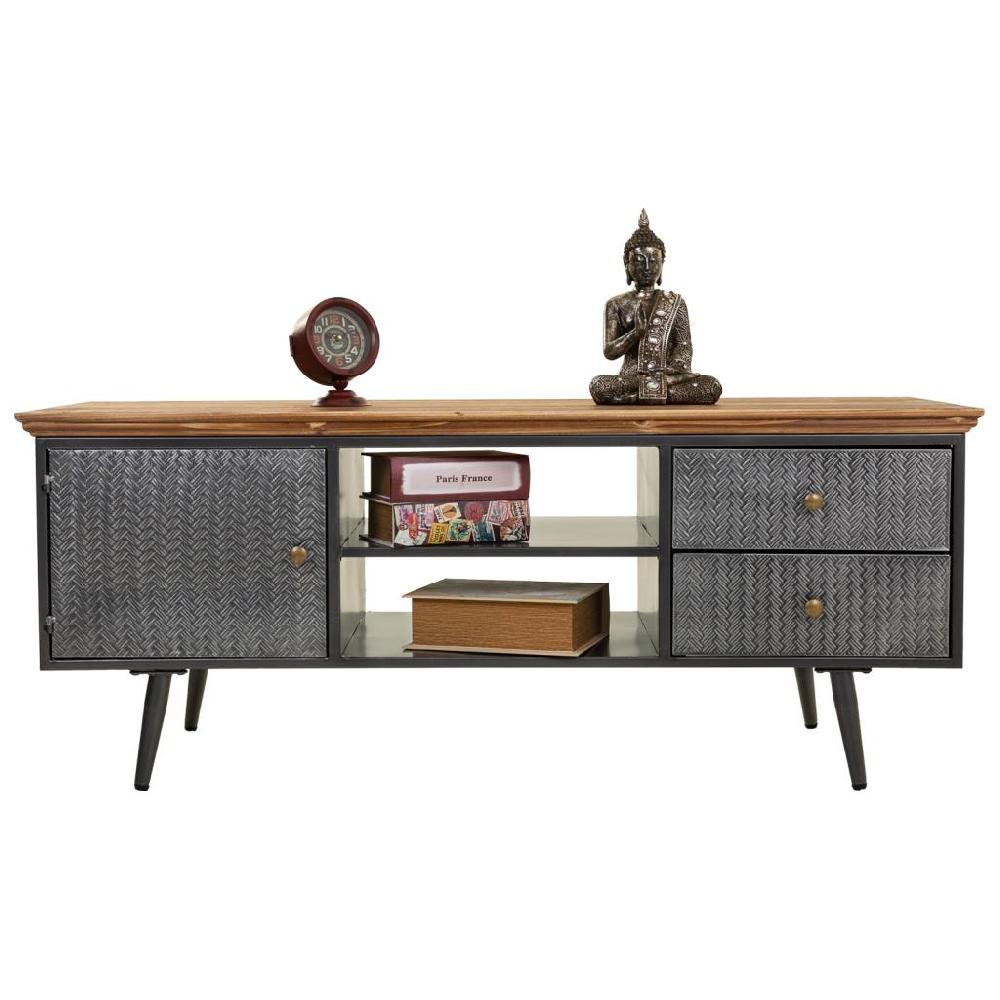 Creaciones meng MUEBLE - MUEBLES TELEVISION - kit mueble bajo de metal y madera Superdescuento