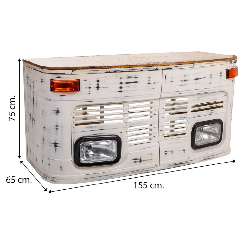 Creaciones meng MUEBLE - ESCRITORIOS - escritorio de madera y metal blanco ruta 66 Envío internacional gratuito