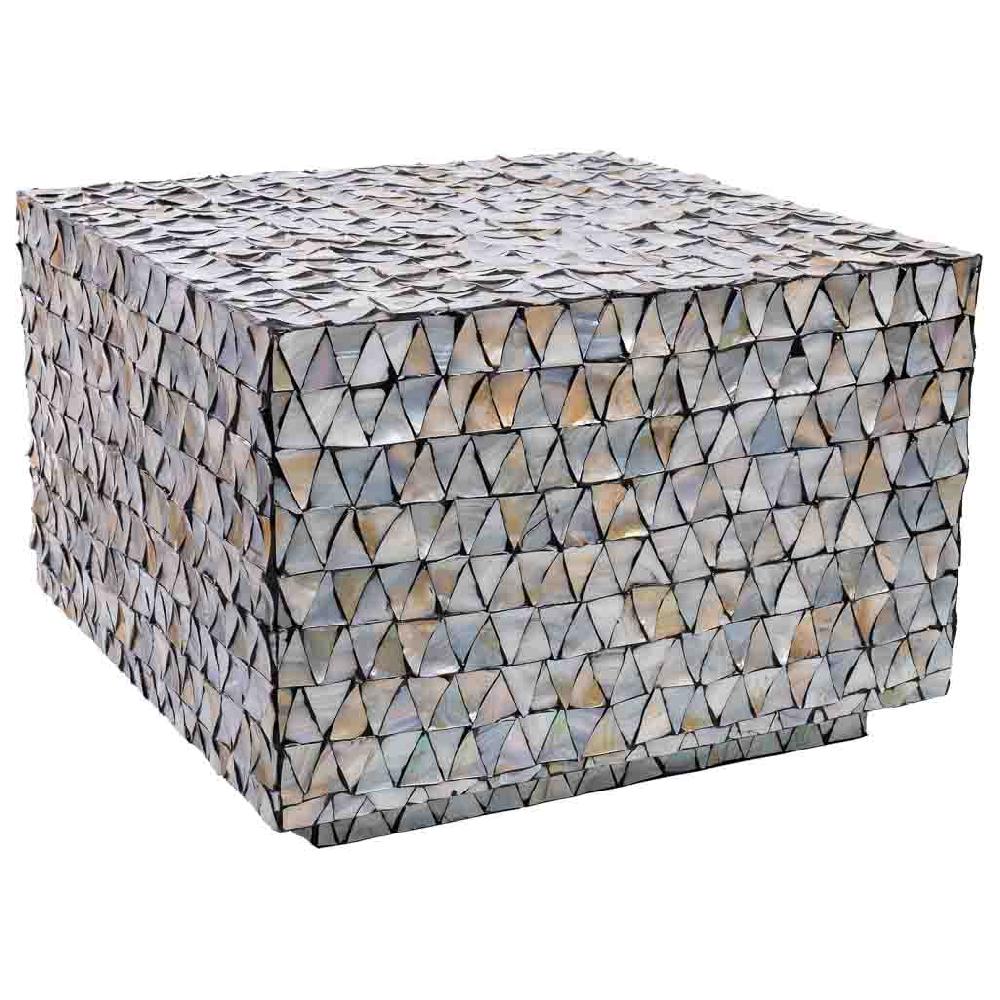 Creaciones meng MUEBLE - MESAS DE CENTRO - mesa de centro de madera y madreperla gris