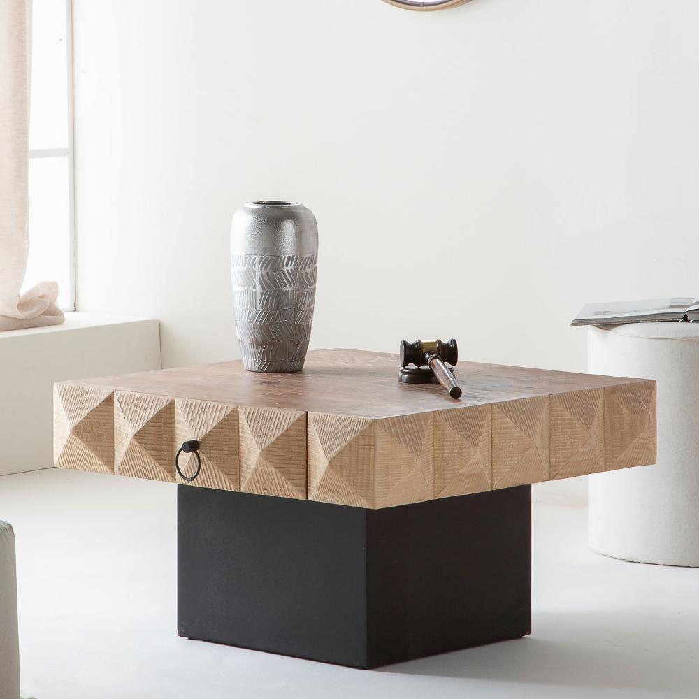 Creaciones meng MUEBLE - MESAS DE CENTRO - mesa de centro de madera de 1 cajon marron Grandes ahorros